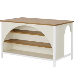Kitchen Island with 3 Storage Shelves, 55