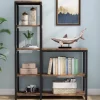 Ladder Bookshelf, 5-Tier Etagere Bookcase Display Rack for Home Office
