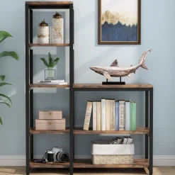 Ladder Bookshelf, 5-Tier Etagere Bookcase Display Rack for Home Office