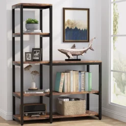 Ladder Bookshelf, 5-Tier Etagere Bookcase Display Rack for Home Office