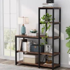 Ladder Bookshelf, 5-Tier Etagere Bookcase Display Rack for Home Office