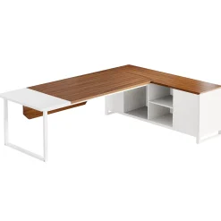 Large L-Shaped Desk, 70.87" Executive Desk with 55" File Cabinet