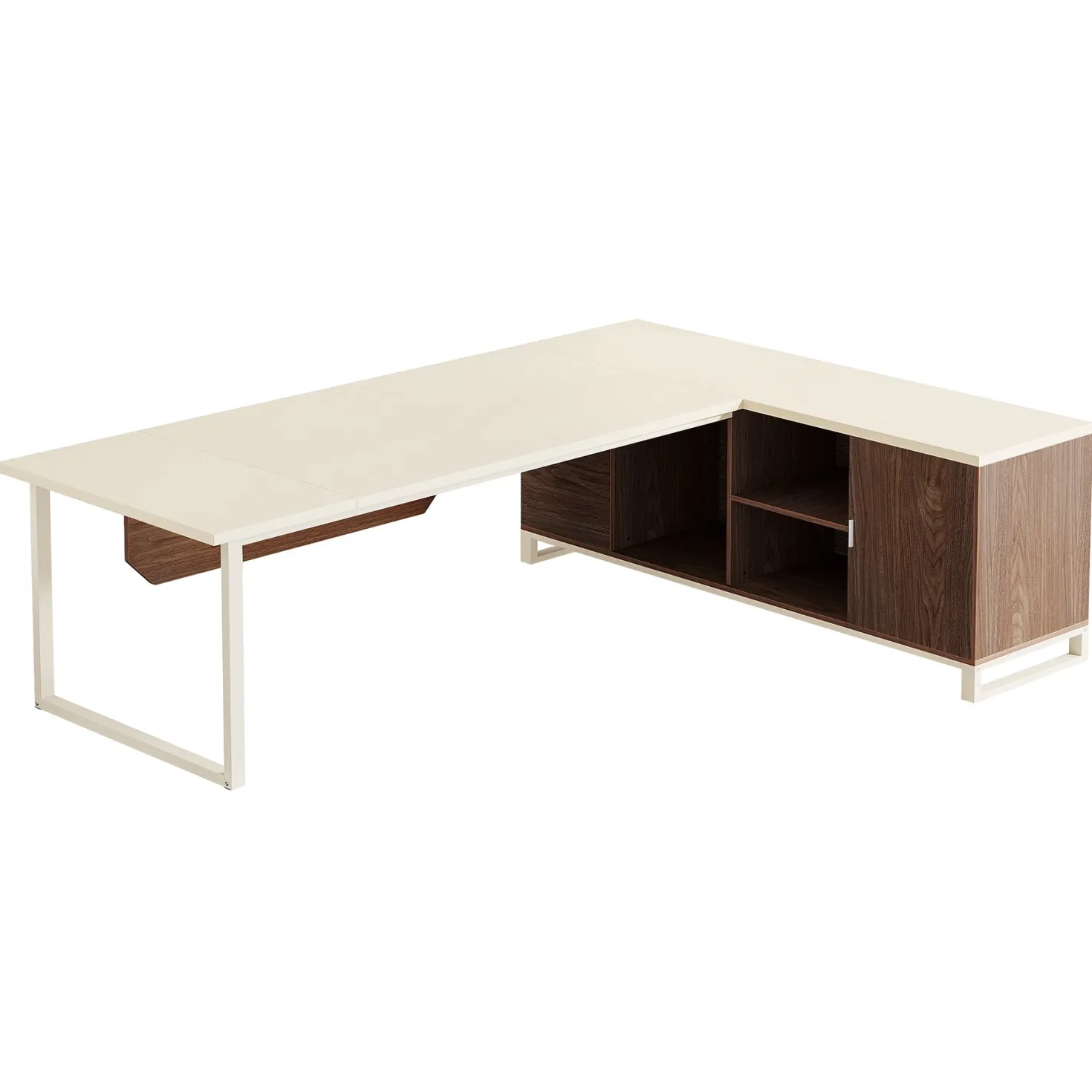 Large L-Shaped Desk, 70.87" Executive Desk with 55" File Cabinet