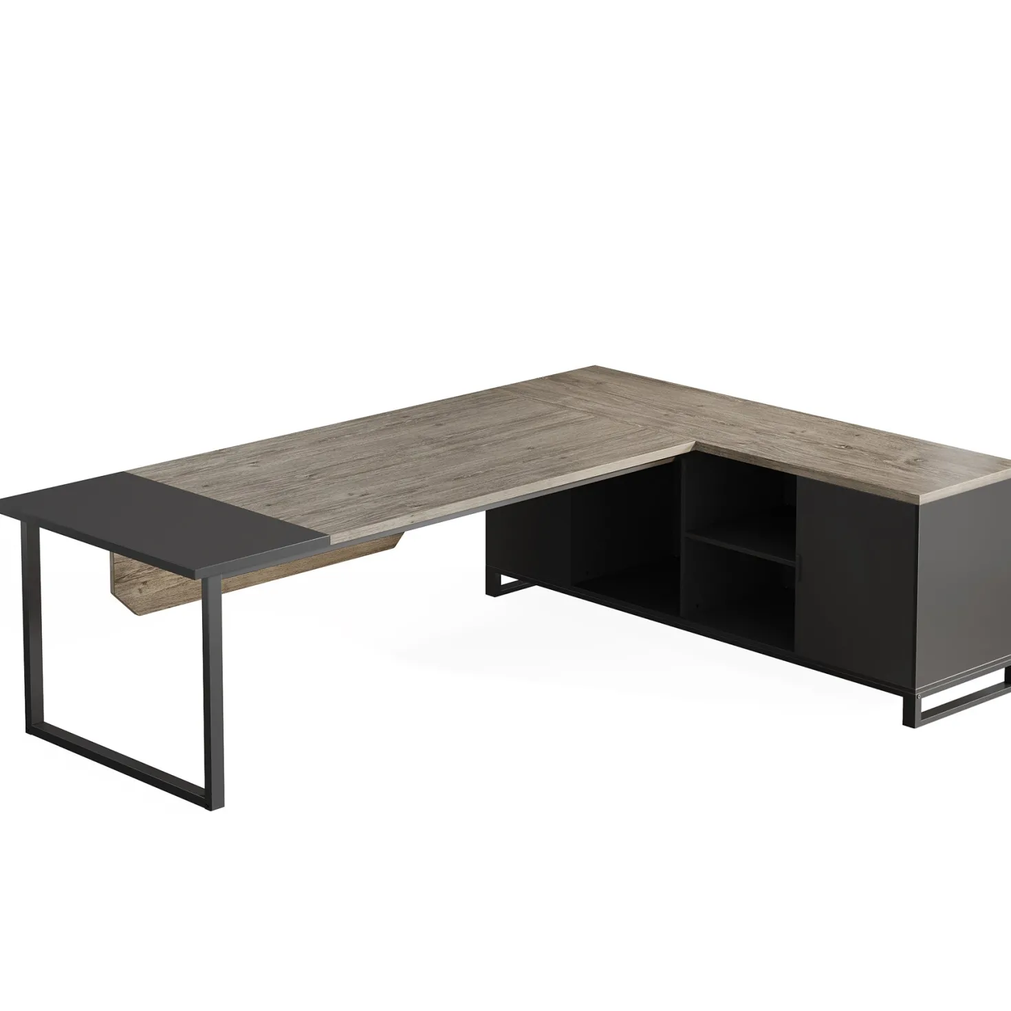 Large L-Shaped Desk, 70.87" Executive Desk with 55" File Cabinet