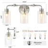 3-Light Bathroom Light Fixture, Modern Vanity Light with Clear Glass Shades