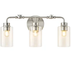 3-Light Bathroom Light Fixture, Modern Vanity Light with Clear Glass Shades