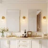 1-Light Bathroom Light Fixtures, Modern Vanity Wall Lights with Clear Glass Shades(Set of 2)