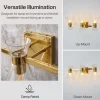3-Light Bathroom Vanity Light, Seeded Glass Wall Light Fixtures Damp-Rated
