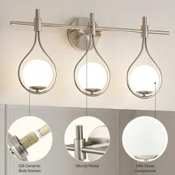 3-Light Bathroom Vanity Light, 22.5