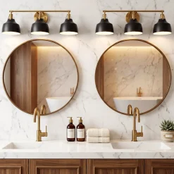 3-Light Bathroom Vanity Light, 24" Wall Light Fixtures with Metal Shade