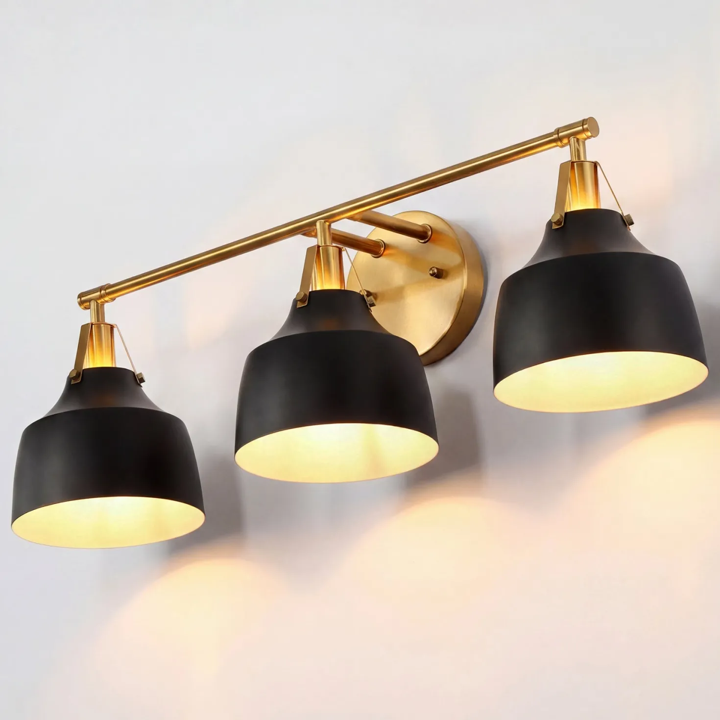 3-Light Bathroom Vanity Light, 24" Wall Light Fixtures with Metal Shade