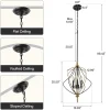 4-Light Chandelier, Modern Metal Cage Pendant Lighting for Living Room (Bulb Not Included)