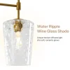 5-Light Chandelier, Modern Pendant Light with Water Ripple Wine Glass Shades