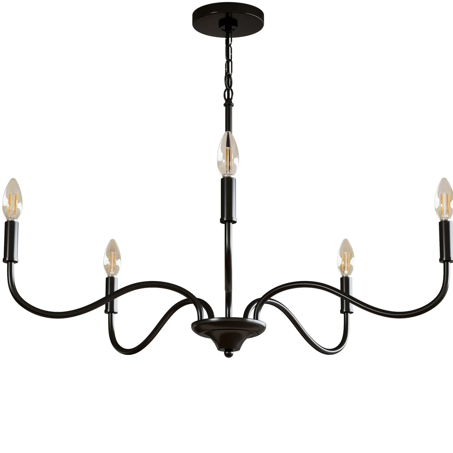 5-Light Chandelier, Modern Pendant Light Fixtures Industrial Lighting