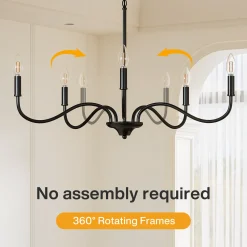 5-Light Chandelier, Modern Pendant Light Fixtures Industrial Lighting