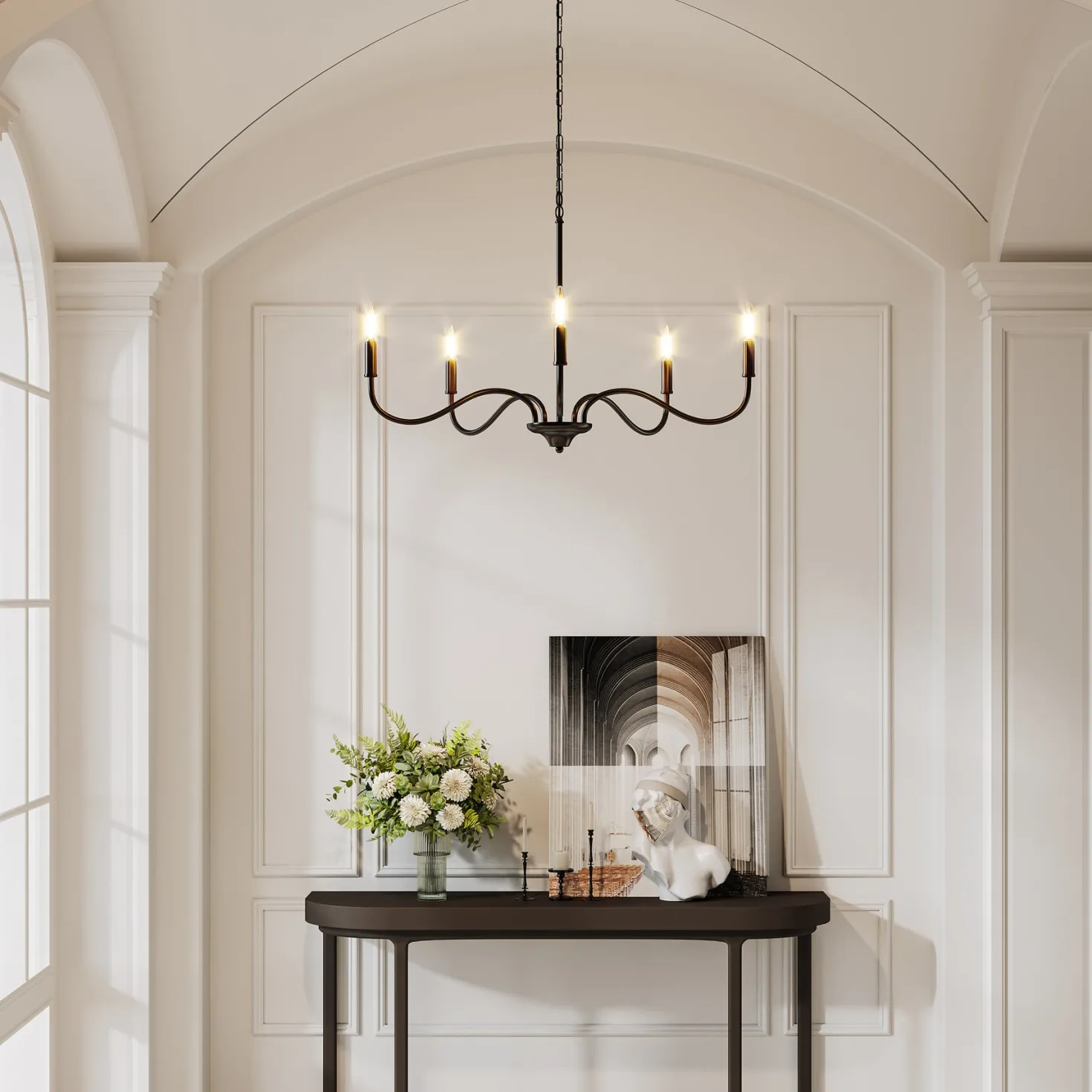 5-Light Chandelier, Modern Pendant Light Fixtures Industrial Lighting