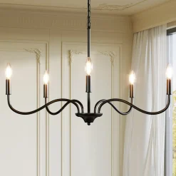 5-Light Chandelier, Modern Pendant Light Fixtures Industrial Lighting