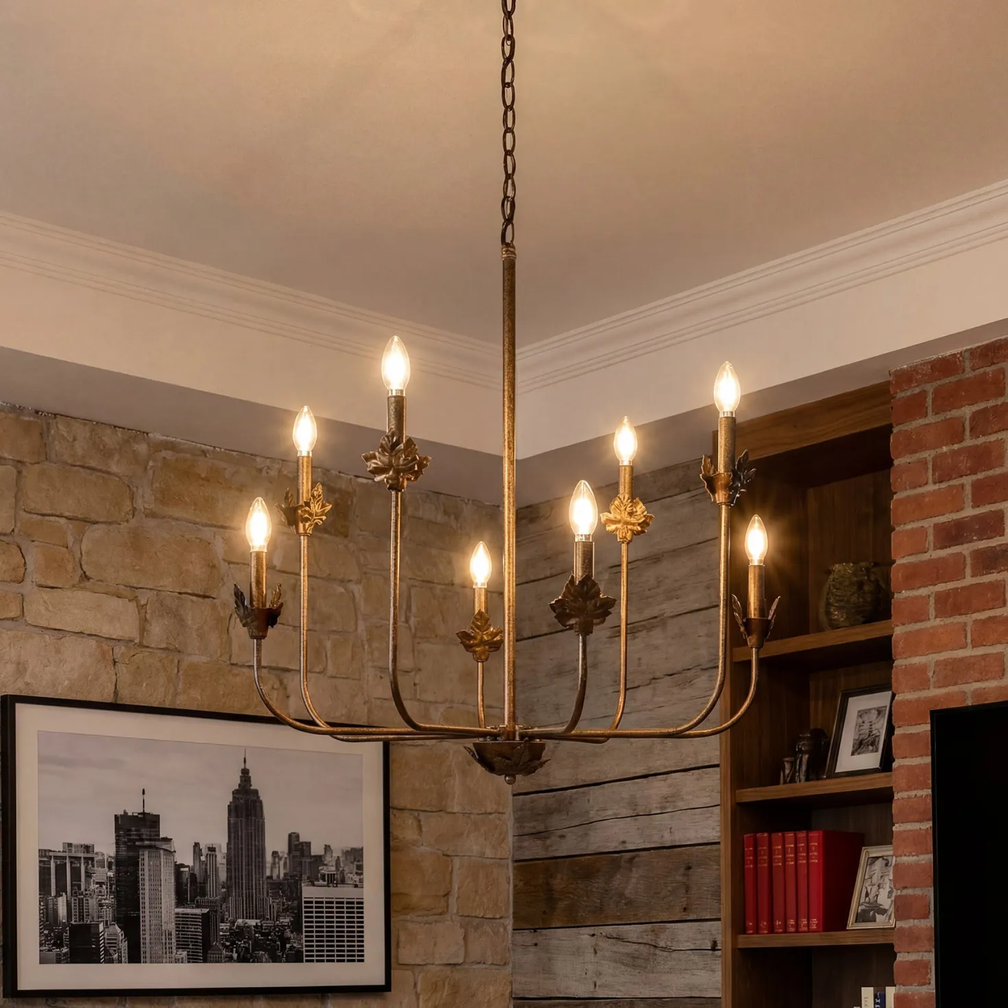 8-Light Chandeliers, 27" Ceiling Light Fixture Pendant Light with Adjustable Chain