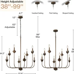 8-Light Chandeliers, 27