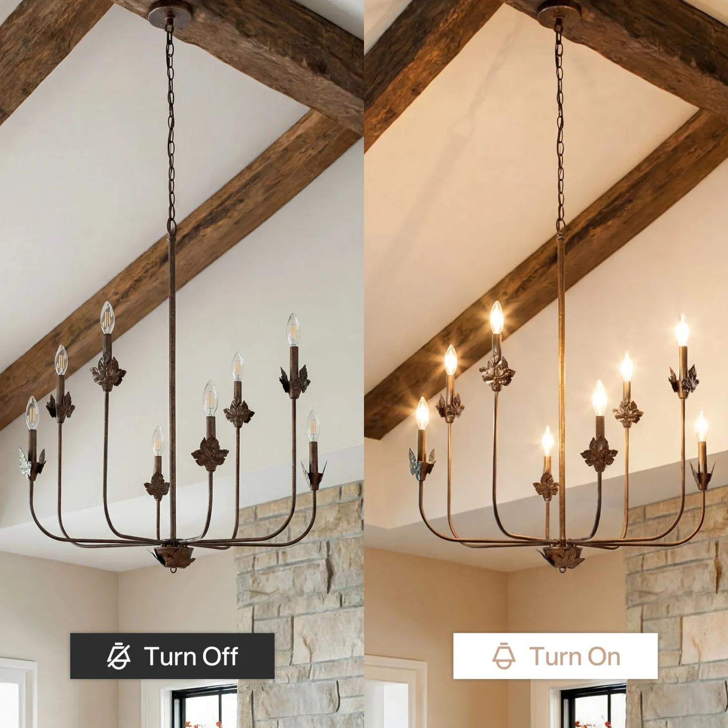 8-Light Chandeliers, 27" Ceiling Light Fixture Pendant Light with Adjustable Chain