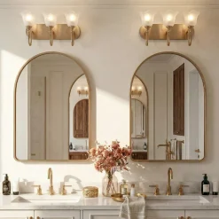 3-Light Light Fixtures, Modern Wall Lights Bathroom Vanity with Clear Glass Shades