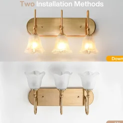 3-Light Light Fixtures, Modern Wall Lights Bathroom Vanity with Clear Glass Shades