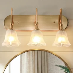 3-Light Light Fixtures, Modern Wall Lights Bathroom Vanity with Clear Glass Shades