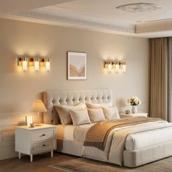 3-Light Light Fixtures, Modern Bathroom Wall Lights Vanity Lights with Clear Glass Shades