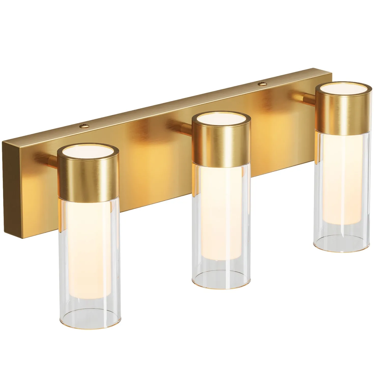 3-Light Light Fixtures, Modern Bathroom Wall Lights Vanity Lights with Clear Glass Shades