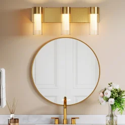 3-Light Light Fixtures, Modern Bathroom Wall Lights Vanity Lights with Clear Glass Shades