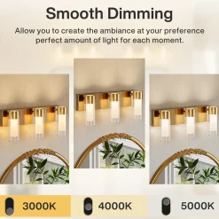 3-Light Light Fixtures, Modern Bathroom Wall Lights Vanity Lights with Clear Glass Shades