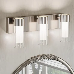 3-Light Light Fixtures, Modern Bathroom Wall Lights Vanity Lights with Clear Glass Shades