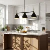 3-Light Linear Pendant Lighting, Kitchen Island Light Fixture with Adjustable Rods