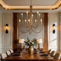 10-Light Modern Chandelier, U-Shaped Arms Pendant Light Fixture