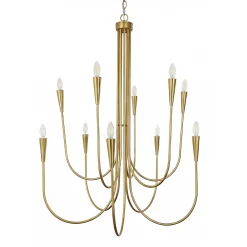 10-Light Modern Chandelier, U-Shaped Arms Pendant Light Fixture