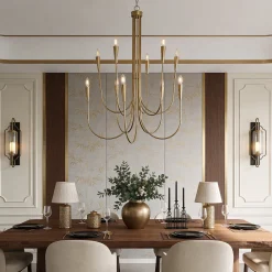10-Light Modern Chandelier, U-Shaped Arms Pendant Light Fixture