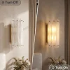 2-Light Modern Wall Sconce, 13.78" Wall Light Fixture with Glass Shade