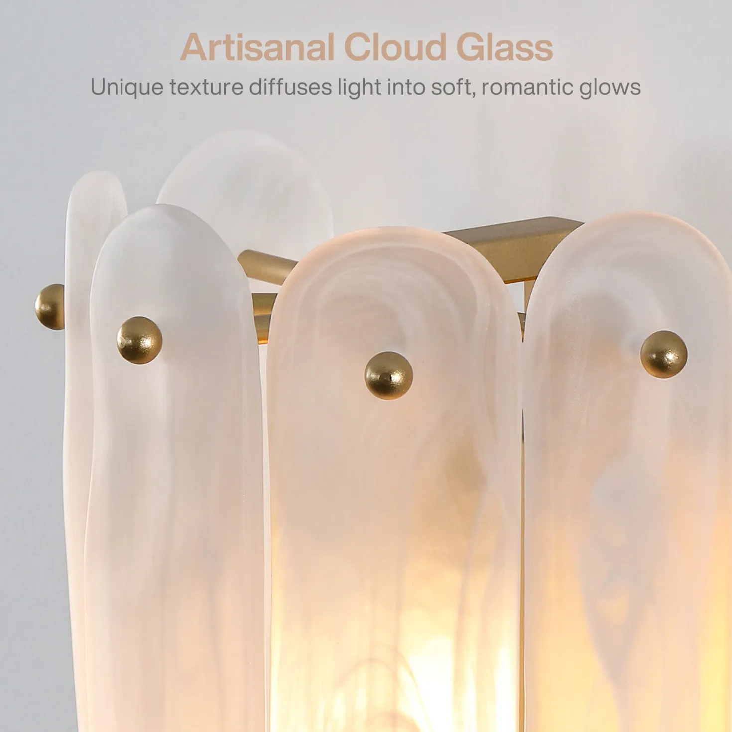 2-Light Modern Wall Sconce, 13.78" Wall Light Fixture with Glass Shade