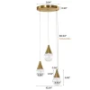 3-Light Pendant Light, Brushed Brass Adjustable Ceiling Light Fixtures