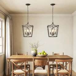 4-Light Pendant Light Fixture, Industrial Chandelier With Adjustable Chain
