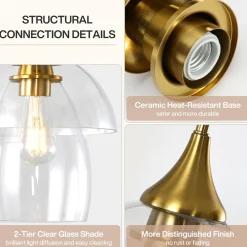 1-Light Pendant Lighting, Modern Island Chandelier Ceiling Light Fixture with Unique Design