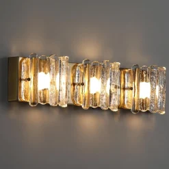‎3-Light Vanity Light Fixture, Wall Lights with Crystal Glass Shades