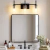 3-Light Vanity Light Fixture, Modern Bathroom Wall Sconce with Clear Glass Shades