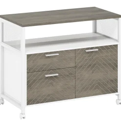 Lockable File Cabinet Printer Stand with Drawers & Caster