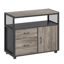Lockable File Cabinet Printer Stand with Drawers & Caster
