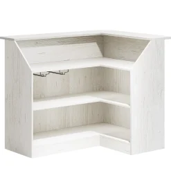 L-Shaped Bar Table, 4-Tier Home Bar Unit Liquor Storage Cabinet