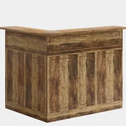 L-Shaped Bar Table, 4-Tier Home Bar Unit Liquor Storage Cabinet