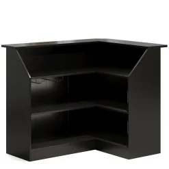 L-Shaped Bar Table, 4-Tier Home Bar Unit Liquor Storage Cabinet