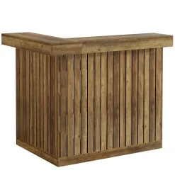 L-Shaped Bar Unit, 4-Tier Corner Liquor Bar Table with Storage Shelves