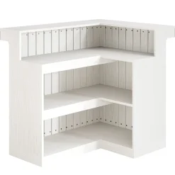 L-Shaped Bar Unit, 4-Tier Corner Liquor Bar Table with Storage Shelves